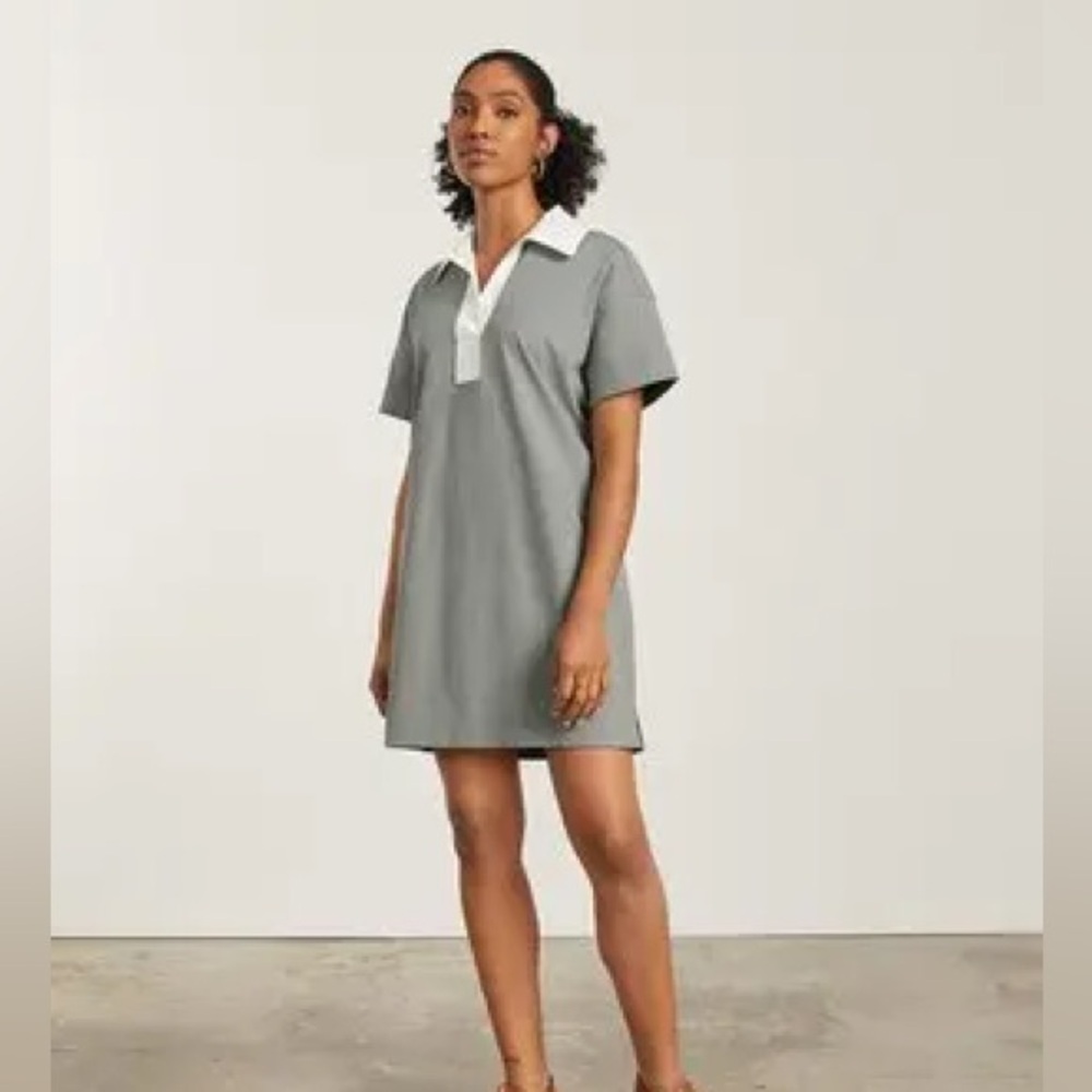 Everlane Sage Green Collared Shirt Dress size medium - Picture 2 of 11